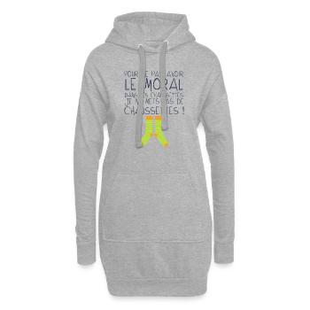 chaussette citation moral avoir humour drole expre - Sweat-shirt à capuche long Femme - gris chiné - Devant