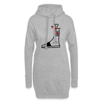 Foot Slap - Hoodie Dress - heather grey - Front