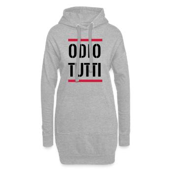 Ich hasse jeden - Hoodie-Kleid - Grau meliert - Vorne