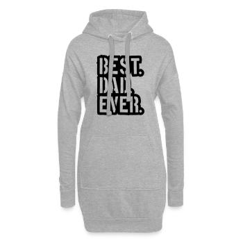 cachet text dad best ever amour papa meilleur monde v - Sweat-shirt à capuche long Femme - gris chiné - Devant