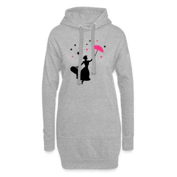 frau_regenschirm_02 - Hoodie-Kleid - Grau meliert - Vorne