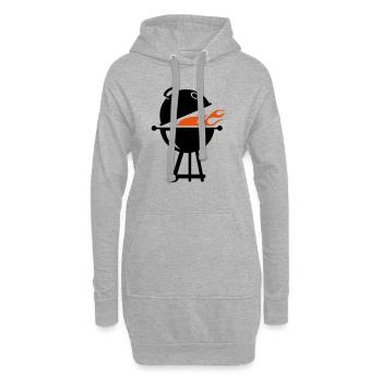 barbecue - Hoodie Dress - heather grey - Front