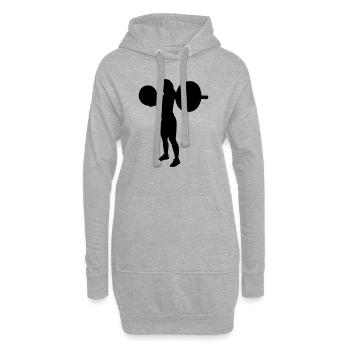 girl weights fitness - Hoodie-Kleid - Grau meliert - Vorne