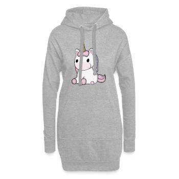 Idée cadeau Bébé Licorne - Sweat-shirt à capuche long Femme - gris chiné - Devant