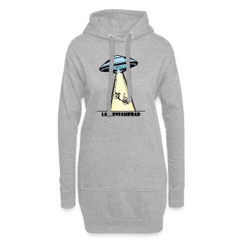 Ufo, Lastenfahrrad, Lastenrad, Cargobike, Aliens - Hoodie-Kleid - Grau meliert - Vorne