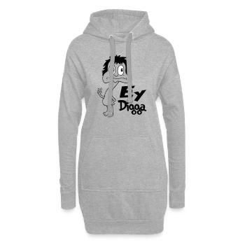 Sprüche Lustige Comic Ey Digga - Hoodie-Kleid - Grau meliert - Vorne