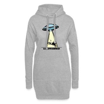 Ufo, Lastenfahrrad, Lastenrad, Cargobike, Aliens - Hoodie-Kleid - Grau meliert - Vorne