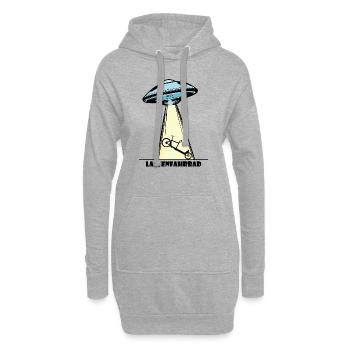 Ufo, Lastenfahrrad, Lastenrad, Cargobike, Aliens - Hoodie-Kleid - Grau meliert - Vorne
