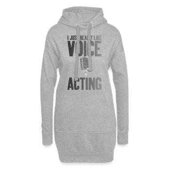 J’aime Doublage Acteur de doublage Artiste de voix off - Sweat-shirt à capuche long Femme - gris chiné - Devant
