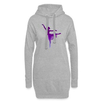 Ballerina Ballett Shirt Geschenk - Hoodie-Kleid - Grau meliert - Vorne