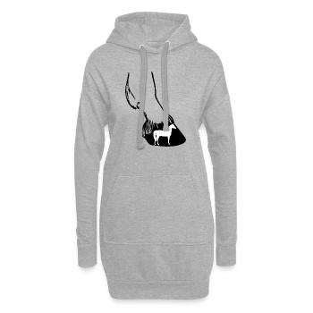 Horse Hoof Black White Gift - Hoodie Dress - heather grey - Front