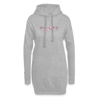 Japon - Sweat-shirt à capuche long Femme - gris chiné - Devant