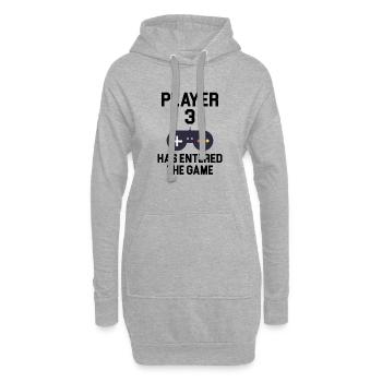 joueur 3 - Sweat-shirt à capuche long Femme - gris chiné - Devant