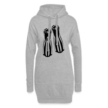 taucherflossen tauchen symbol - Hoodie-Kleid - Grau meliert - Vorne