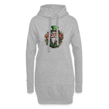 Leprechaun / Kobold / grün / Ginger / Irland - Hoodie-Kleid - Grau meliert - Vorne
