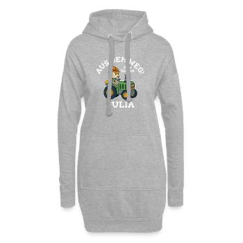 Julia Name Traktor - Hoodie-Kleid - Grau meliert - Vorne