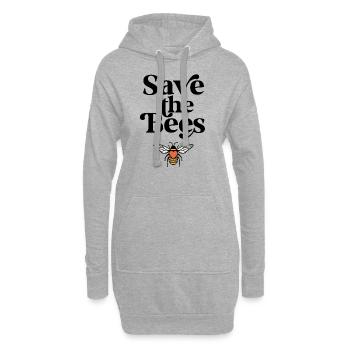 Rettet die Bienen - Hoodie-Kleid - Grau meliert - Vorne
