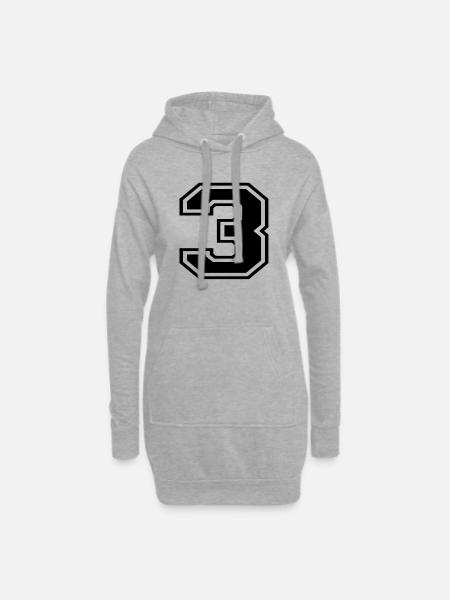 3 - Hoodie-Kleid - Grau meliert
