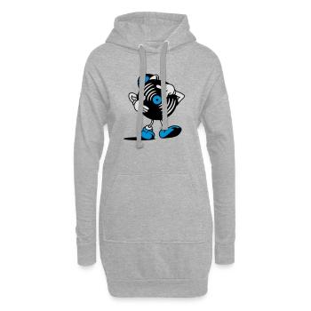 DISQUE VINYLE - Sweat-shirt à capuche long Femme - gris chiné - Devant