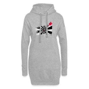 Jeu de fléchettes avec des fléchettes - Sweat-shirt à capuche long Femme - gris chiné - Devant