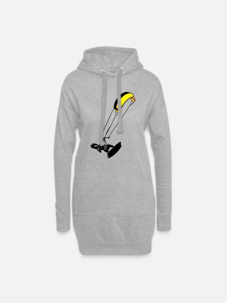 kite-surf - Hoodie-Kleid - Grau meliert
