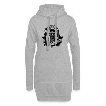 Jukebox im Stencil Street Art Stil mit Typografie - Hoodie-Kleid - Grau meliert - Vorne