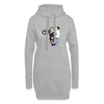 Vélo BMX - Equitation BMX - Pilote BMX avec casque - Sweat-shirt à capuche long Femme - gris chiné - Devant