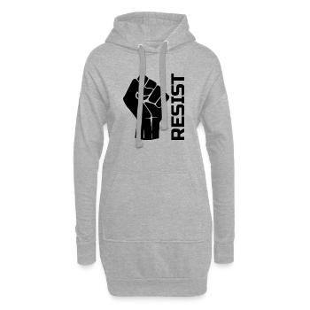 Resist with fist - in black - Hoodie-Kleid - Grau meliert - Vorne