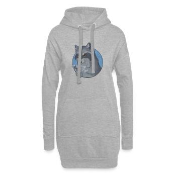 Raton Laveur - On se lave les pattes ! - Sweat-shirt à capuche long Femme - gris chiné - Devant