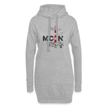 moin Leuchtturm Möwen Ostsee Nordsee Meer See - Hoodie-Kleid - Grau meliert - Vorne