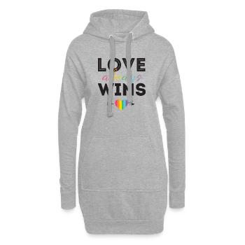 Pride Month LGBTQ - Liebe gewinnt immer - Hoodie-Kleid - Grau meliert - Vorne