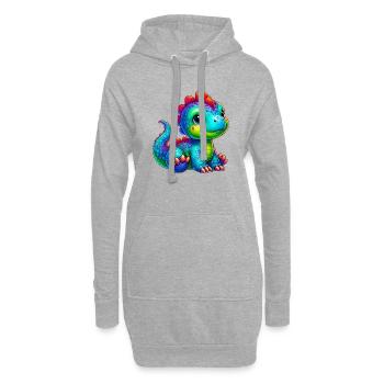 Dinosaurier - Hoodie-Kleid - Grau meliert - Vorne
