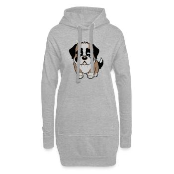 Chien Saint-Bernard - Sweat-shirt à capuche long Femme - gris chiné - Devant