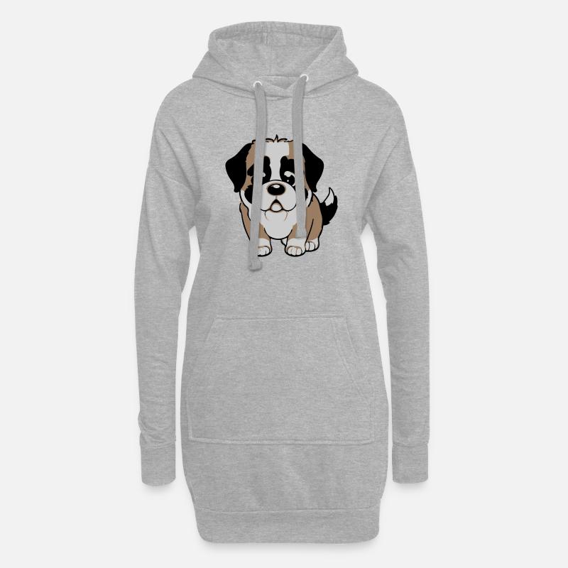 Chien Saint-Bernard - Sweat-shirt à capuche long Femme - gris chiné