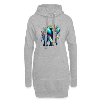 Éléphant - Sweat-shirt à capuche long Femme - gris chiné - Devant