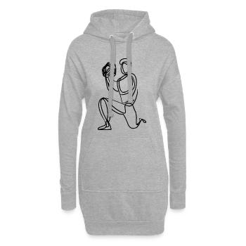 Baseball Fänger Skizze - Hoodie-Kleid - Grau meliert - Vorne