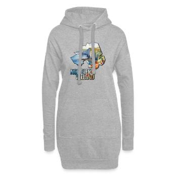 Aquarell Landkarte Nordirland - Hoodie-Kleid - Grau meliert - Vorne