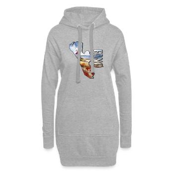 Aquarell Landkarte Fanø - Hoodie-Kleid - Grau meliert - Vorne