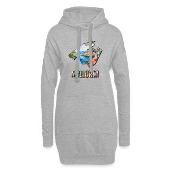 Aquarell Landkarte Mallorca - Hoodie-Kleid - Grau meliert - Vorne