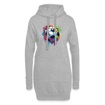 Graffiti de football urbain coloré avec des reflets de lumière - Sweat-shirt à capuche long Femme - gris chiné - Devant