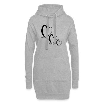 HERZ. VIELEN DANK. GELIEBTE. MEISTER. DANKE HERRIN. - Hoodie-Kleid - Grau meliert - Vorne