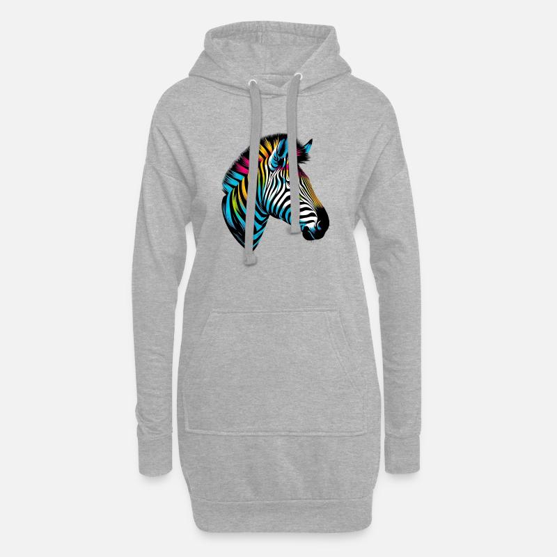 Zebra - Hoodie-Kleid - Grau meliert