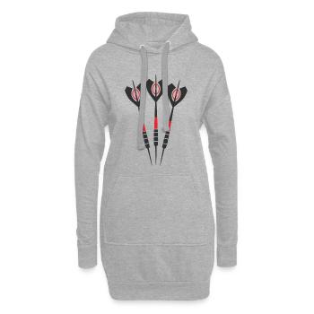 Dartpfeile Zeichnung - Hoodie-Kleid - Grau meliert - Vorne