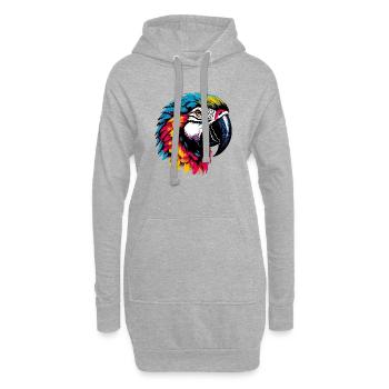 Perroquet - Sweat-shirt à capuche long Femme - gris chiné - Devant