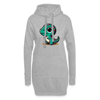 Dinosaurier - Hoodie-Kleid - Grau meliert - Vorne