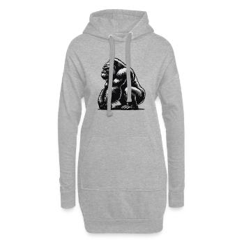 Gorille - Sweat-shirt à capuche long Femme - gris chiné - Devant