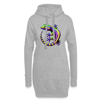 Gecko - Sweat-shirt à capuche long Femme - gris chiné - Devant