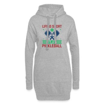 Das Leben ist kurz, spielen Sie Pickleball - Hoodie-Kleid - Grau meliert - Vorne