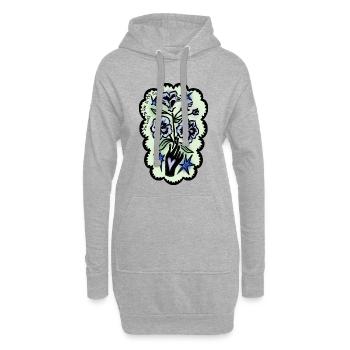 Je vais vivre dans le jardin - Sweat-shirt à capuche long Femme - gris chiné - Devant