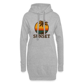 Retro Sunset Palmenstrand - Hoodie-Kleid - Grau meliert - Vorne